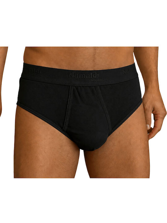Herren Slip Schwarz mit Mustern 2Pack