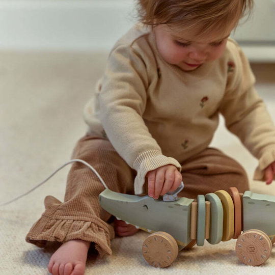 Little Dutch Safari Friends FSC Wooden Pull Along Toy for 12+ Months
