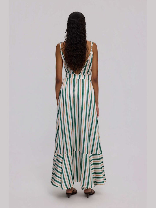 Asterias Summer Maxi Shirt Dress Green