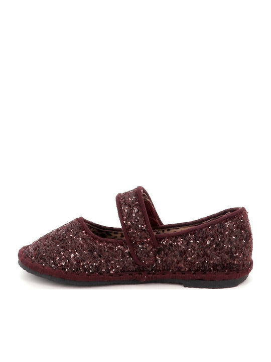 Pantofi și Balerini Pentru Copii Anatomici cu Închidere Hoop & Loop Burgundy