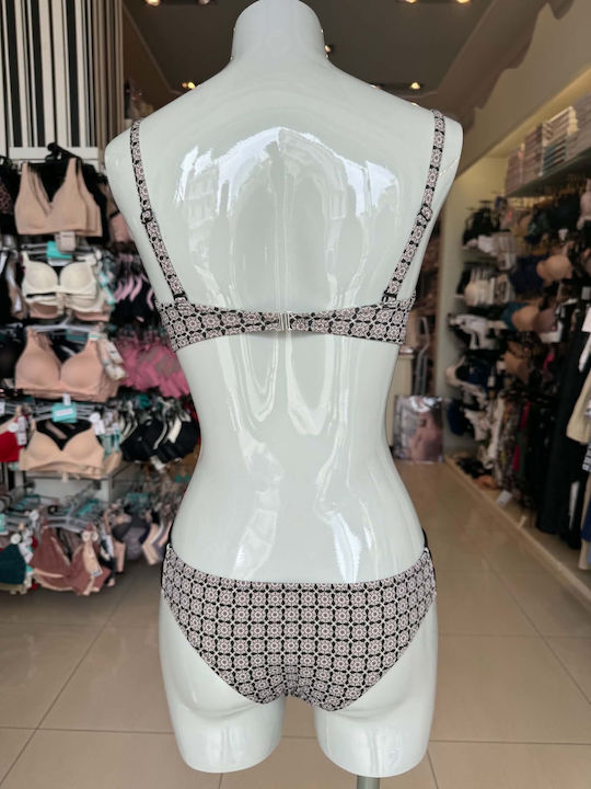 Set Bikini Γήινο Γεωμετρικό Print