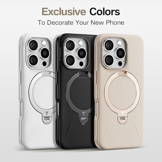 Калъф Torras Ostand Spin Fusion Magsafe с поставка Onyx за iPhone 16 Pro Max