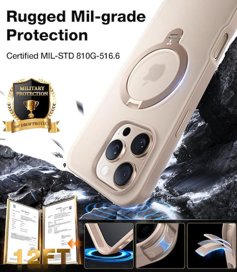 Torras Ostand Back Cover Σιλικόνης Μπεζ (iPhone 16 Pro Max)