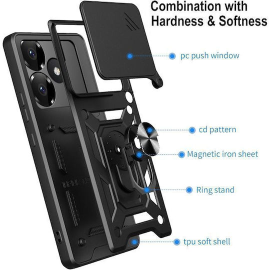 Orso Combo Kickstand Slide Задна корица Сребрист (Poco M8)
