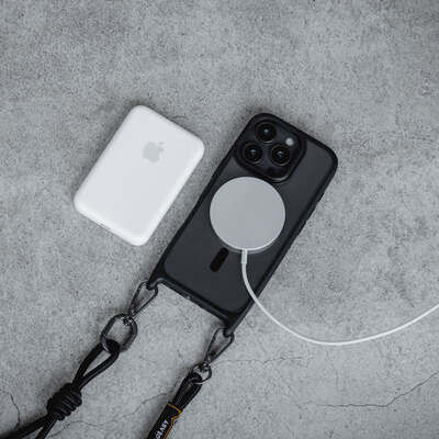 Mageasy Roar M With Lanyard Back Cover Silicone with Strap Transparent (iPhone 16 Pro)