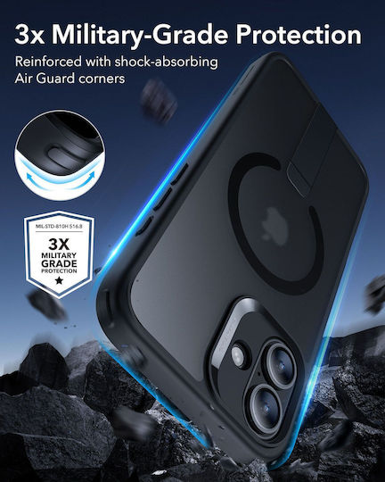 ESR Boost Flickstand Halolock Задна корица Метал / Силикон Черен (iPhone 16)