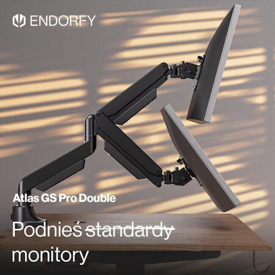 Endorfy Atlas GS Pro Стойка за бюро за 2 монитора с рамо