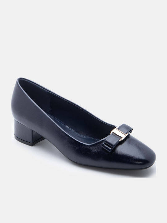 Spitze Zehen Pumps mit Marineblauem Absatzhöhe