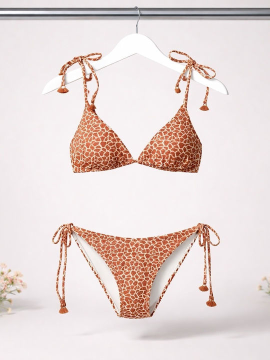 Set Bikini Cinnamon Giraffe Print