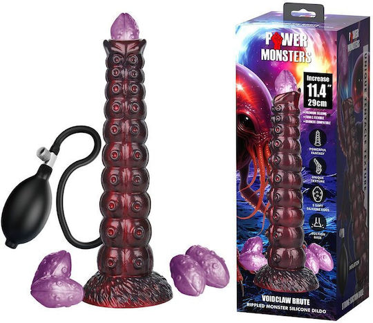 Power Monsters Inflatable Dildo With Suction Cup Purple