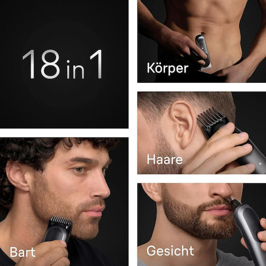 Braun In One Series 7 Σετ Επαναφορτιζόμενης Κουρευτικής Μηχανής Μαύρο AIO7585