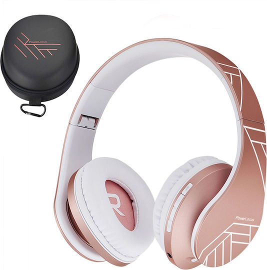 PowerLocus P2 Kids Ασύρματα / Ενσύρματα Παιδικά Over Ear Ακουστικά με Ραδιόφωνο με 20 ώρες Λειτουργίας Rose Gold