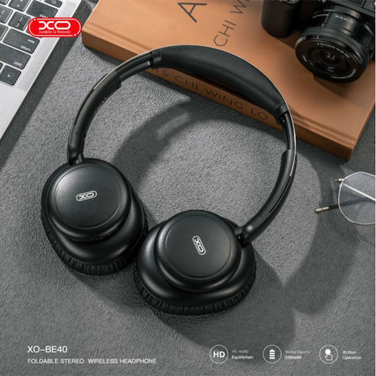 XO BE40 Fără fir Bluetooth Over Ear Căști cu 40 ore de Funcționare Metal Black