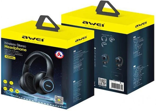 A200BL Bluetooth Wireless Over Ear Headphones with Radio with 7 hours of Operation Black
