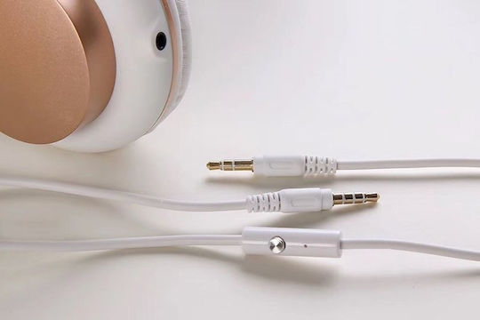 Gjby GJ-18 Wired On Ear Headphones Rose Gold