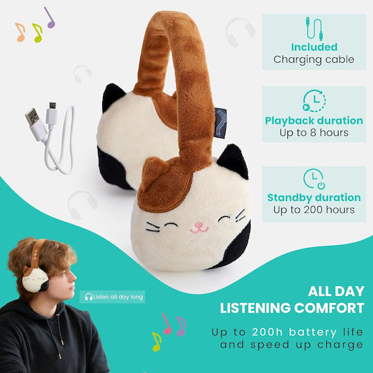 Jazwares Cameron Ασύρματα / Ενσύρματα Over Ear Ακουστικά με 5 ώρες Λειτουργίας Καφέ