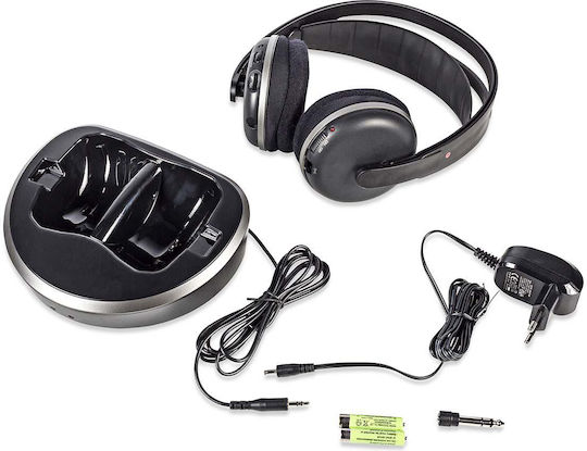 Nedis HPRF210BK Wireless / Wired Over Ear Headphones with 15 Hours Playing Time Black