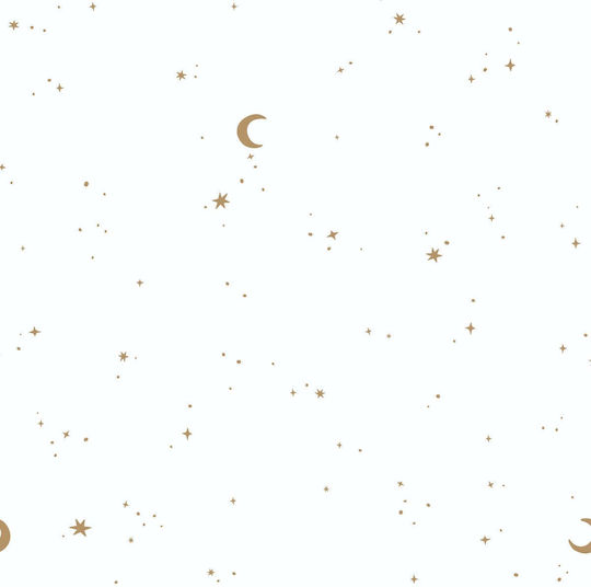 Little Dutch Kids Fabric Wallpaper Moon & Stars