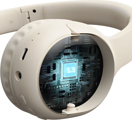 Usams YG23 Ασύρματα Bluetooth On Ear Ακουστικά με 40 ώρες Λειτουργίας Beige