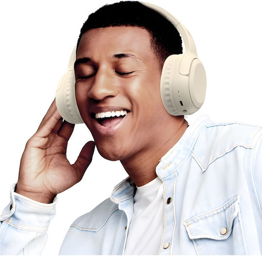 Usams YG23 Ασύρματα Bluetooth On Ear Ακουστικά με 40 ώρες Λειτουργίας Beige