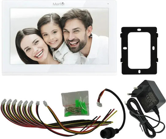 Smart Video Interfon Mentor Svk473w 4 Fire WiFi Card Pin Tuya App 7 Inch Ips Dvr Ahd 2mp Ik07 Alb