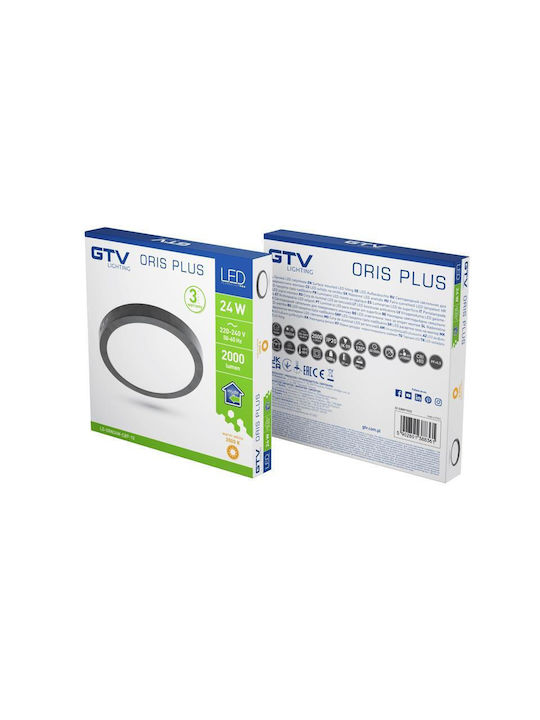 Aplica de perete LED Oris 24W IP20 3000K Negru Aplica de perete LED Oris 24W IP20 3000K Negru