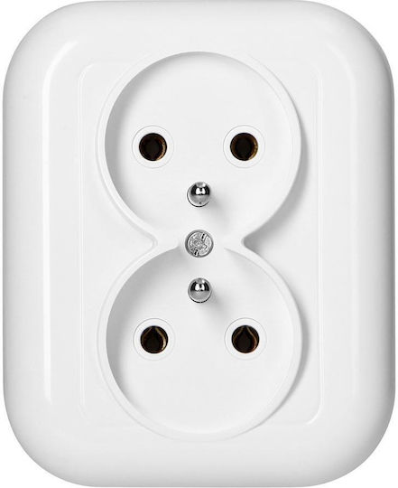 Abex White Fan Double Socket Grounding Pt-6f