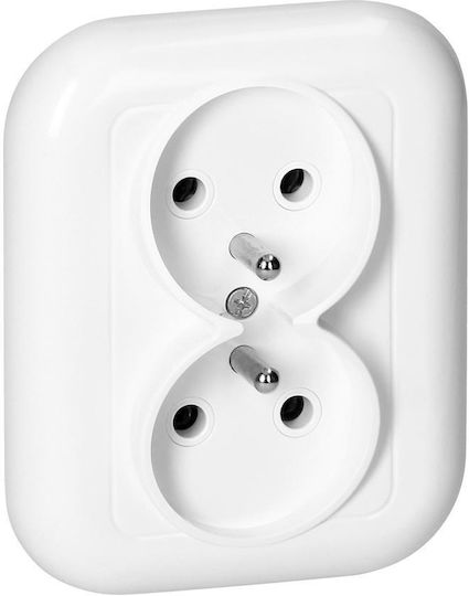Abex White Fan Double Socket Grounding Pt-6f