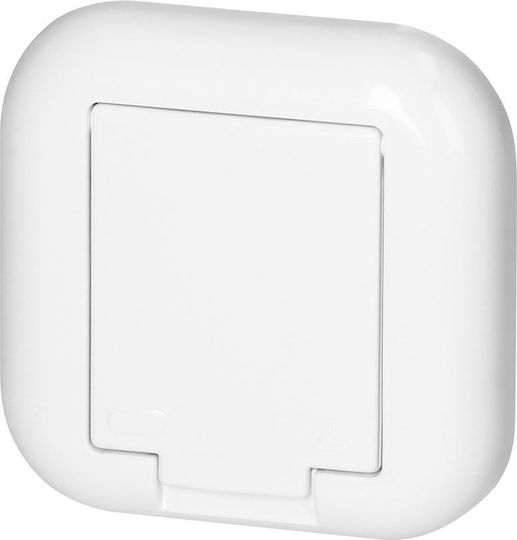 Abex White Fan Single Socket Grounding Splash-proof Pt-16fh