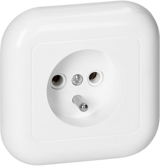 Abex Fan White Single Socket Grounding Pt-16f