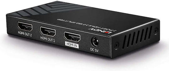 Lindy 2 Port 18G HDMI Splitter 38235