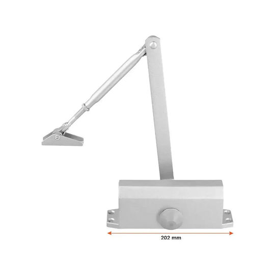 Amortizor Hidraulic Universal Pentru Ușă Mentor Acs042 2 Viteze Reglabile 60-80kg 800-1000mm 300,000 Cicluri 160 Grade Argintiu