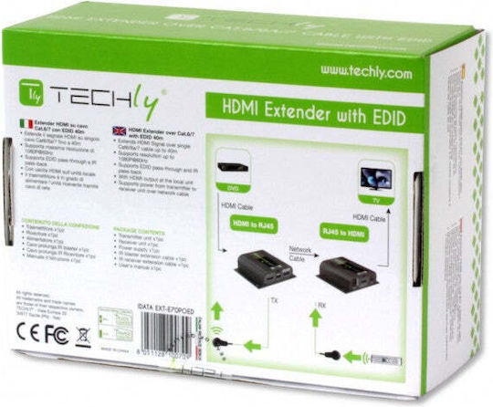 Techly IDATA EXT-E70POED HDMI Удължител IDATA EXT-E70POED