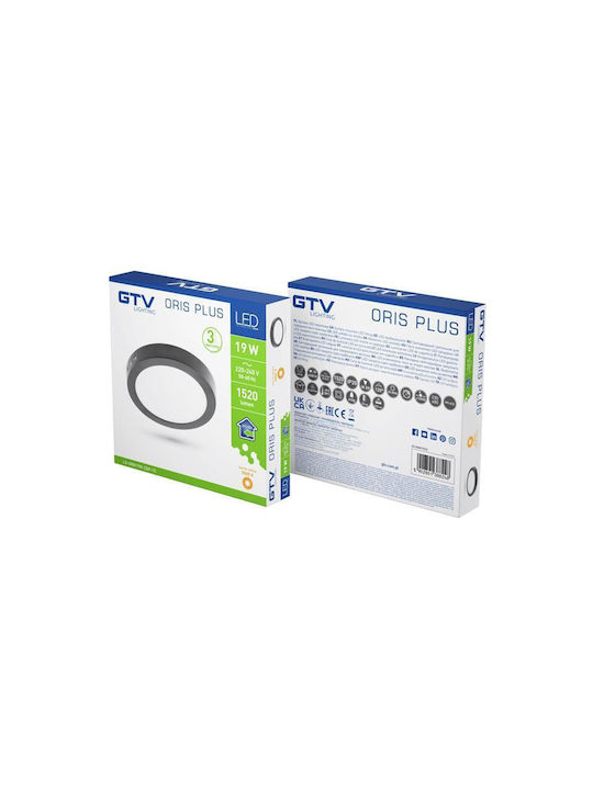 Corp de iluminat LED de perete Oris 19W IP20 3000K Negru Corp de iluminat LED de perete Oris 19W IP20 3000K Negru