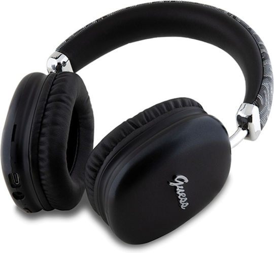 Gcube Metallic Script Logo Безжични / Жични Over Ear Слушалки с 32 часа Работа Черни