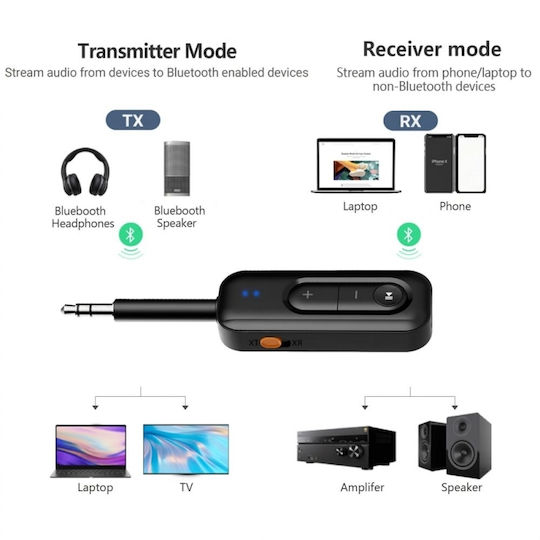 Tech-protect Ultraboost Au03 Audio Adapter Aux Bluetooth 6.0 Black 5906302325412