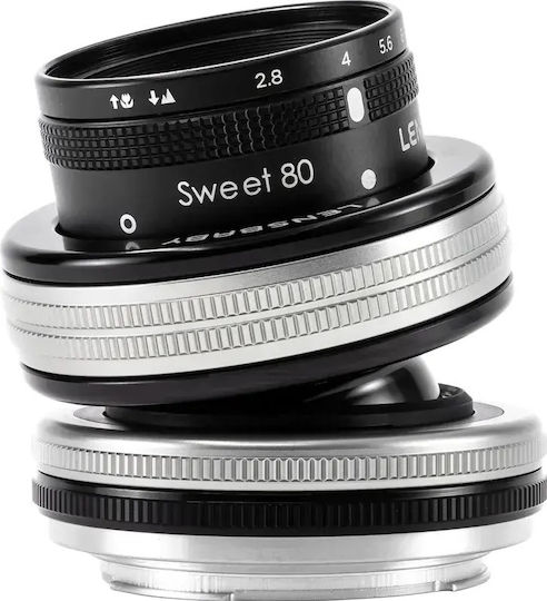 Lensbaby Пълен кадър Фотообектив Composer Pro II with Sweet 80 Optic Стандартен / Преместване по наклон за Канон РФ Монтаж Черен