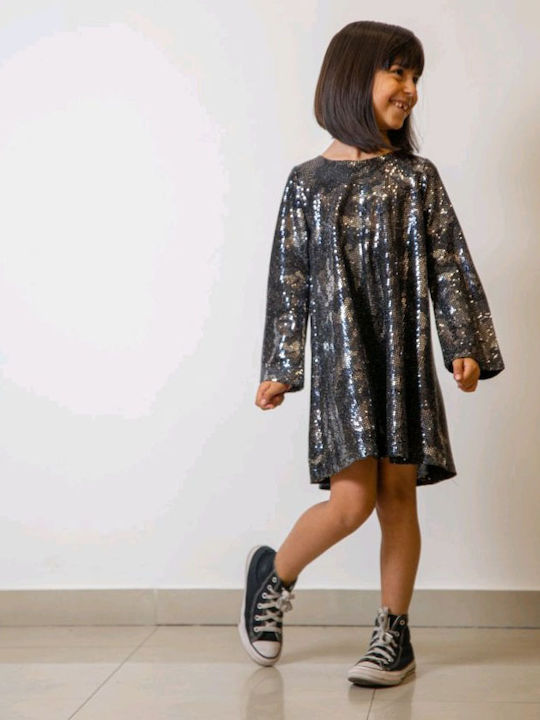 Kinderkleid Langärmelig Schwarz