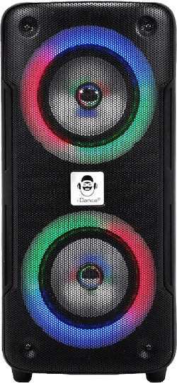 iDance Karaoke Lautsprecher mit Kabelgebundenem Mikrofon und Lichteffekte DJX100 Schwarz