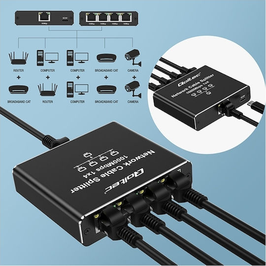 Qoltec Ethernet Мрежов Сплитер RJ45 1 Брой