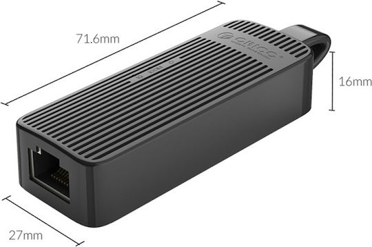 Orico Utk-u3 Usb-a 3.0 To Rj45 Gigabit Ethernet 1 Gbps Network Adapter Black 6942227181053