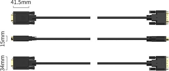 Orico Cable DVI-D male - VGA female 5m Μαύρο XD-DITV
