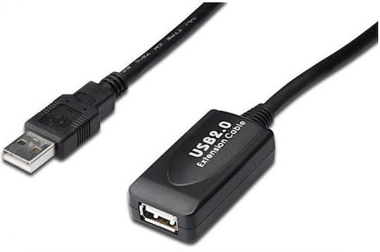 PremiumCord USB 2.0 Кабел USB-A мъжки - USB-A женски Черен 10м