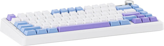 Aula F75 Max Wireless Gaming Keyboard 75% with RGB Lighting (English US) White/Blue/Purple