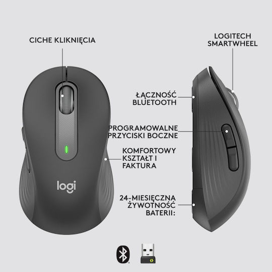 Logitech Signature M650 L for Business Kabellos Bluetooth Maus Graphite