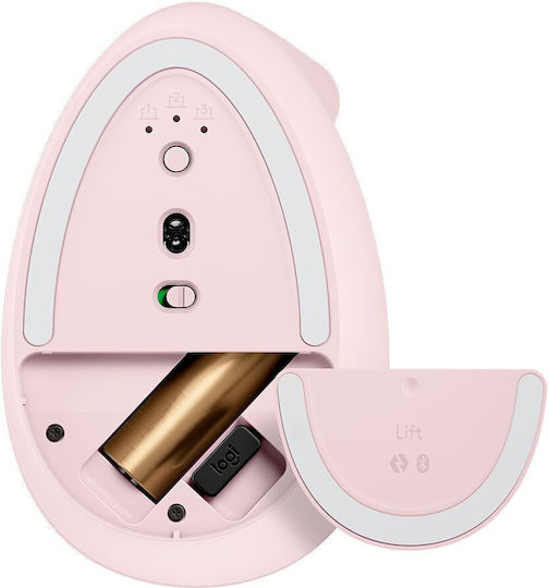 Logitech Lift Ασύρματο Εργονομικό Vertical Ποντίκι Ροζ