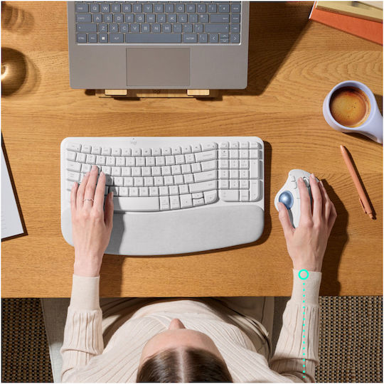 Logitech Ergo M575S Ασύρματο Bluetooth Ποντίκι με Trackball Λευκό