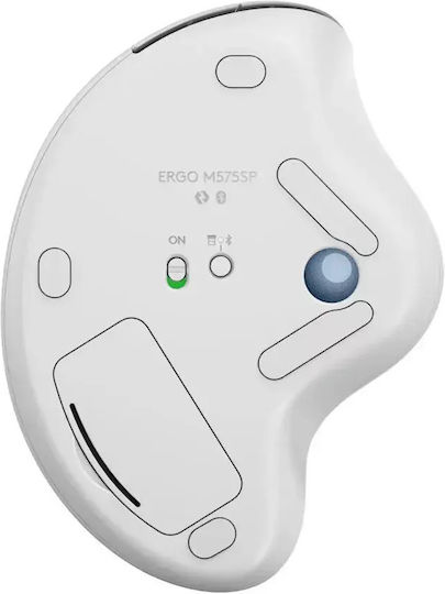 Logitech Ergo M575S Ασύρματο Bluetooth Ποντίκι με Trackball Λευκό