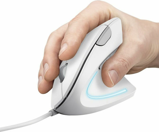Trust Verto Ergonomic Wired Vertical Mouse White