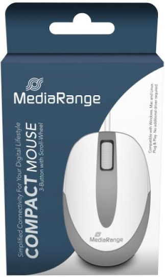 MediaRange MROS214 Ενσύρματο Ποντίκι Λευκό